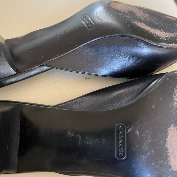 7B Coach Nina black leather mules with gold hardware - Picture 5 of 9